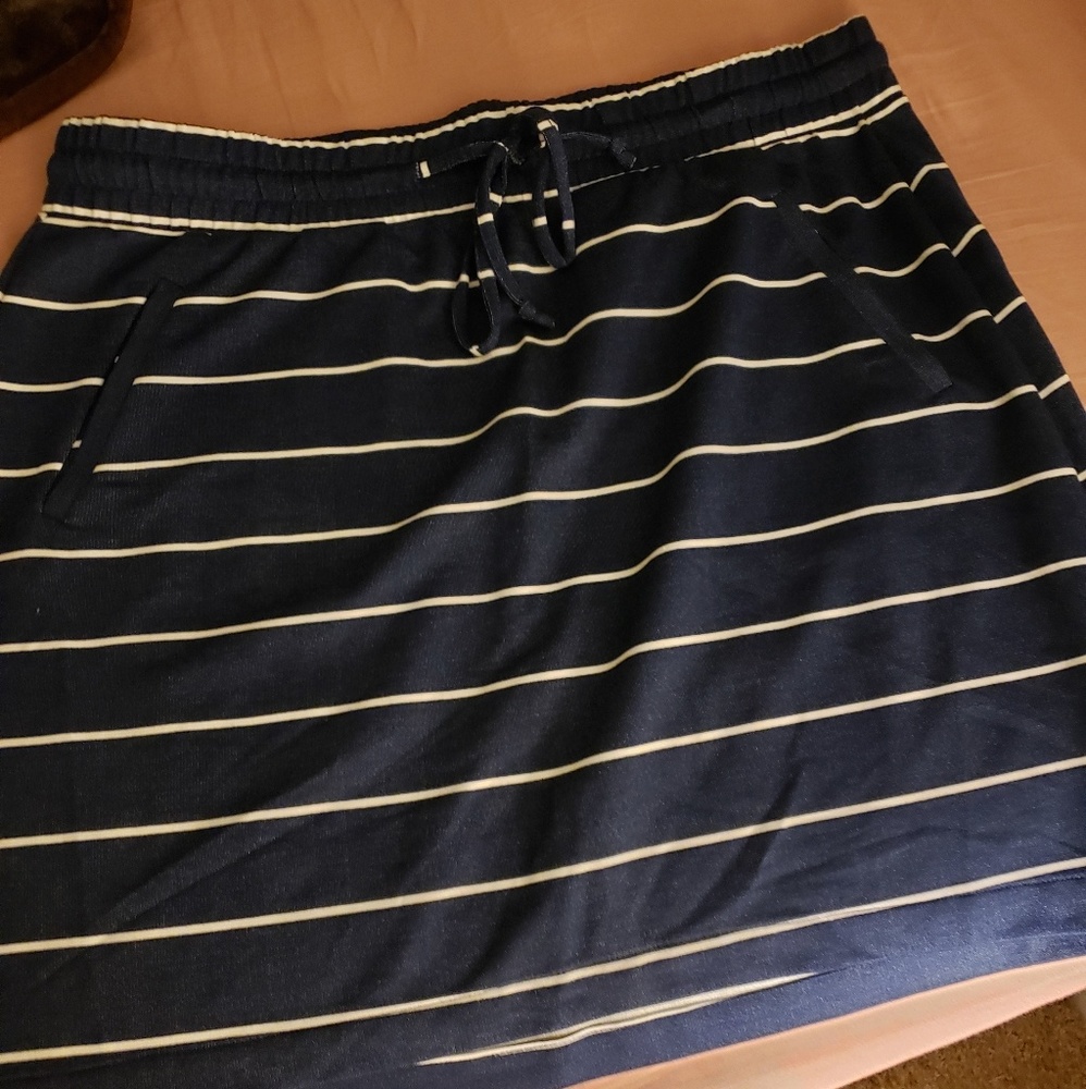 Navy striped blue skirt